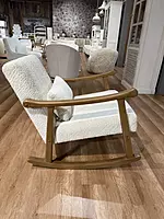 Taal Wooden Rocking Chair White Bucle