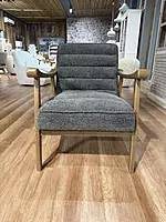 Sula Wooden Armchair Grey Bucle