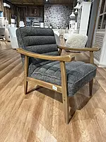 Sula Wooden Armchair Grey Bucle