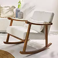Taal Wooden Rocking Chair White Bucle