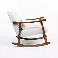 Taal Wooden Rocking Chair White Bucle