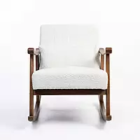 Taal Wooden Rocking Chair White Bucle
