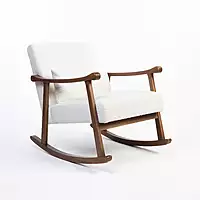 Taal Wooden Rocking Chair White Bucle