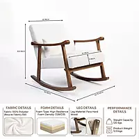 Taal Wooden Rocking Chair White Bucle