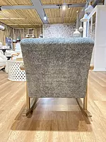 Taal Wooden Rocking Chair in Grey Bucle
