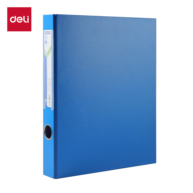 DELI UF301 2D RING BINDER 1" PVC WITH SPINE LABEL BLUE