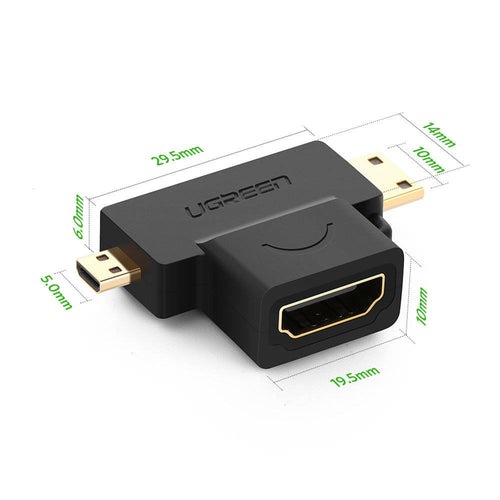 UGREEN Micro HDMI Male + Mini HDMI Male to HDMI Female Adapter