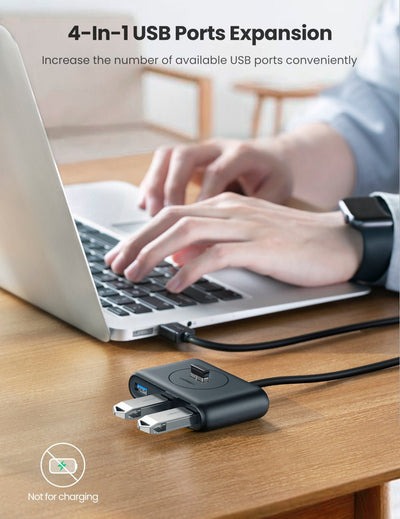 UGREEN USB-C & USB-A 3.0 to 4-Port Hub 1M Black