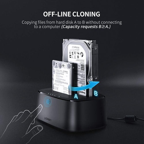 UGREEN USB 3.0 Dual Bay SATA Hard Drive Docking Station - CM198 UGREEN USB 3.0 Dual Bay SATA Hard Drive Docking Station - CM198