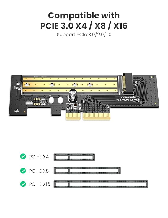 UGREEN M.2 NVME to PCI-E3.0 Express Card with M.2 SATA - CM302