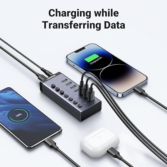UGREEN 7-Port Powered USB-A 3.0 Hub UK Power adaptor