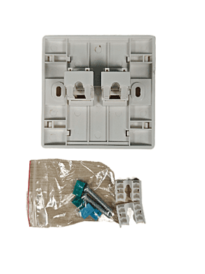 Cat 6 UTP Face Plates - 2 Ports (Fully Loaded)