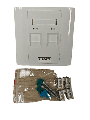 Cat 6 UTP Face Plates - 2 Ports (Fully Loaded)