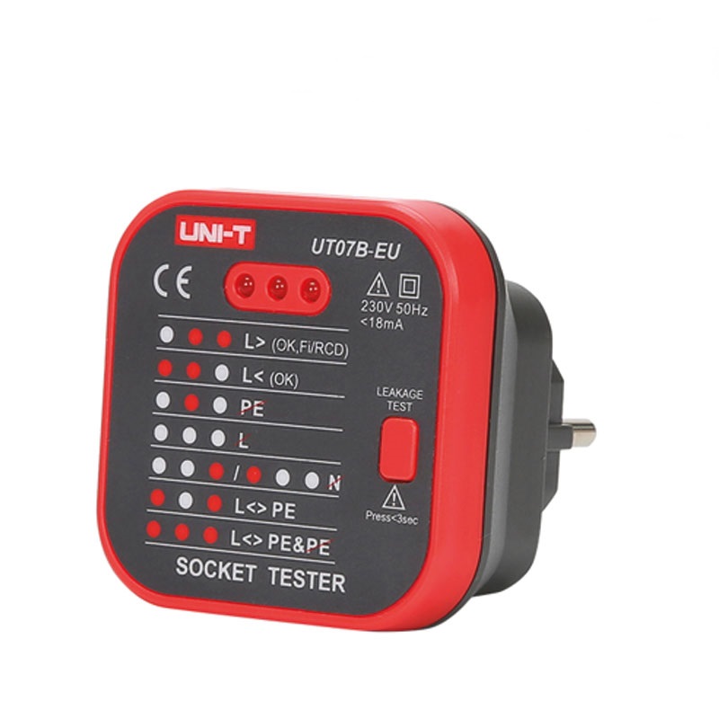 Power socket tester 3 LED 230VAC 50÷60Hz (UT07B-EU) Power socket tester 3 LED 230VAC 50÷60Hz (UT07B-EU)