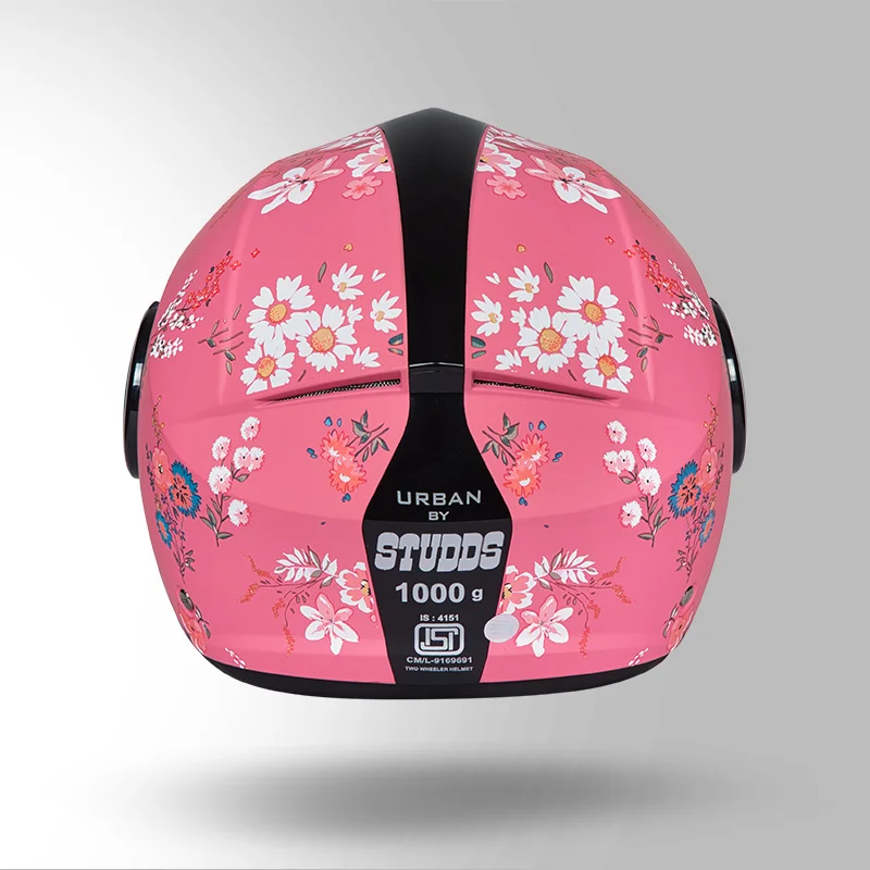 STUDDS URBAN SUPER D2 MATT PINK WITH FLOWER C/V (L)