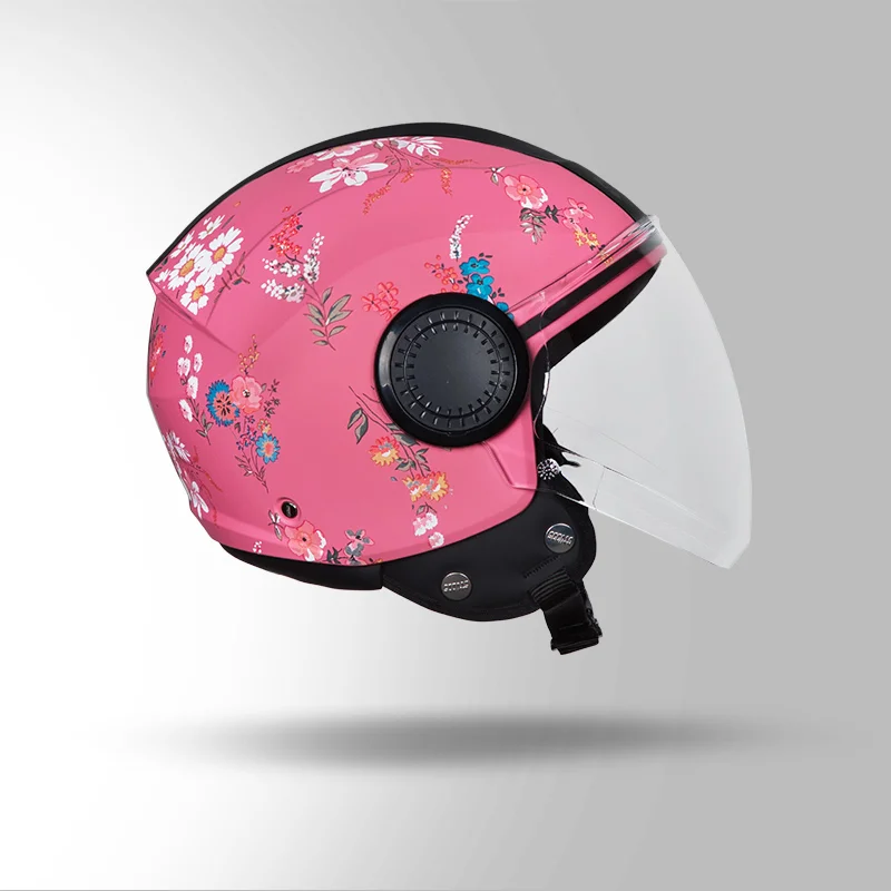 STUDDS URBAN SUPER D2 MATT PINK WITH FLOWER C/V (L)
