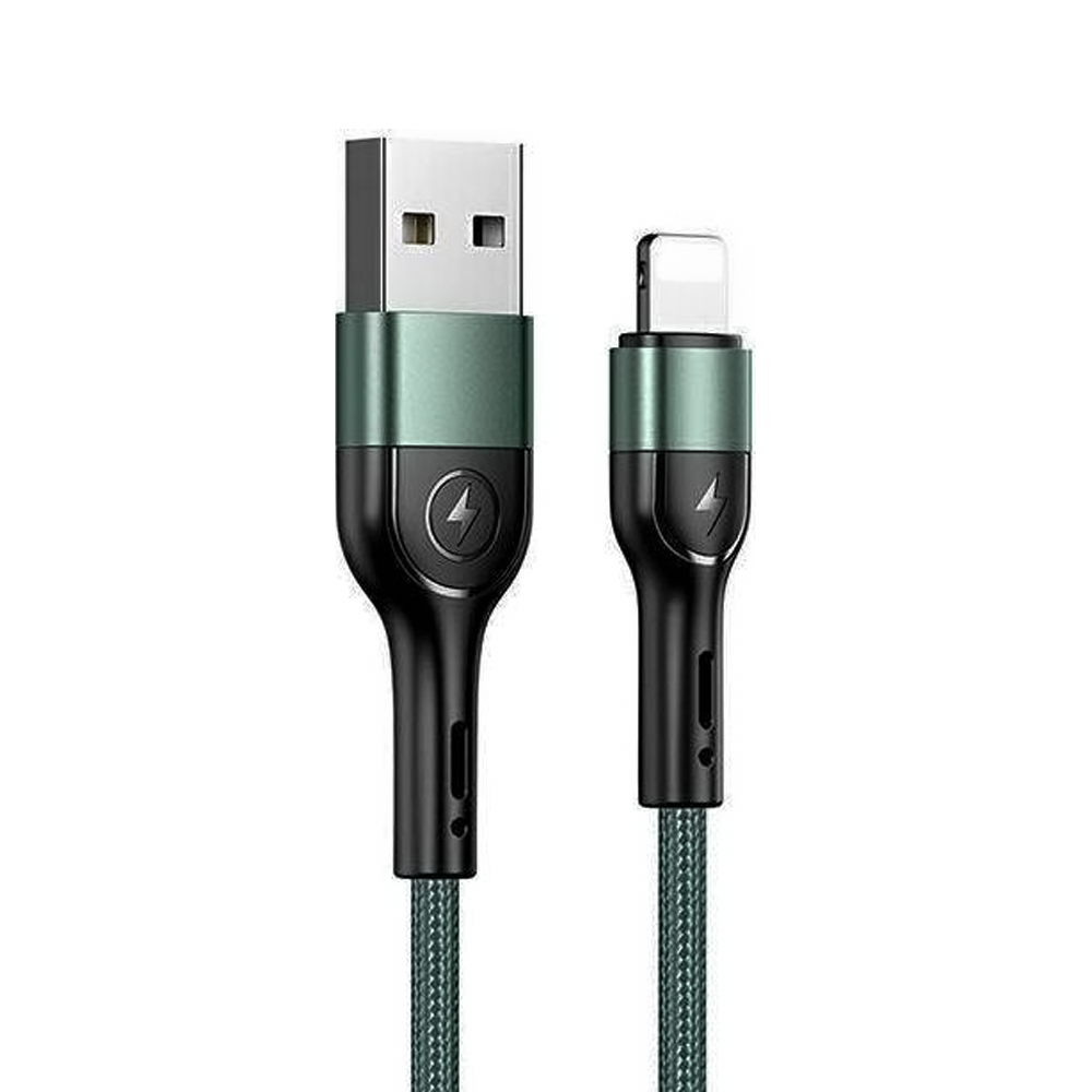 USAMS Braided cable U55 lightning U55 green 1m SJ448USBSG02 US-SJ448