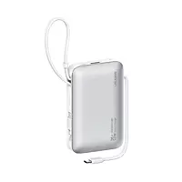 USAMS Power Bank CD228 20W Digital Display With Type-C+Lightning Cables Silver - XR Series 10000mAh