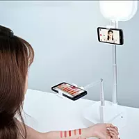 USAMS Double phone holder with LED lamp white ZB24001 US-ZB240