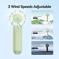 USAMS Handheld Fan High Speed Desk Fan USB Rechargeable Portable Cooling Fan Green ZB288G