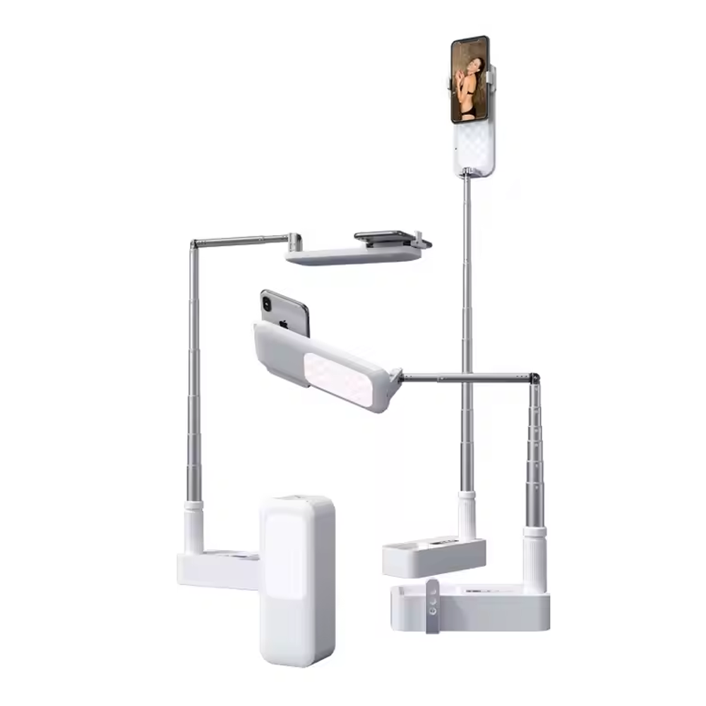USAMS Multifunctional phone holder with LED lamp white US-ZB265