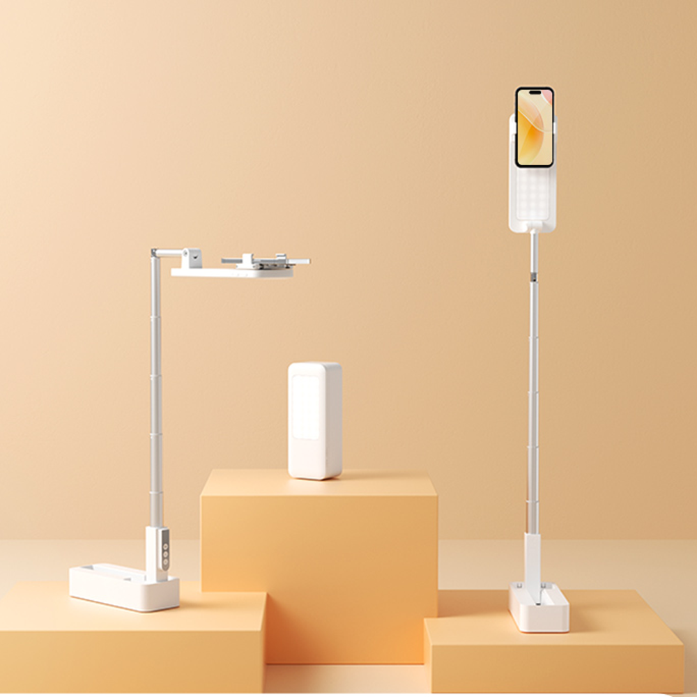 USAMS Multifunctional phone holder with LED lamp white US-ZB265