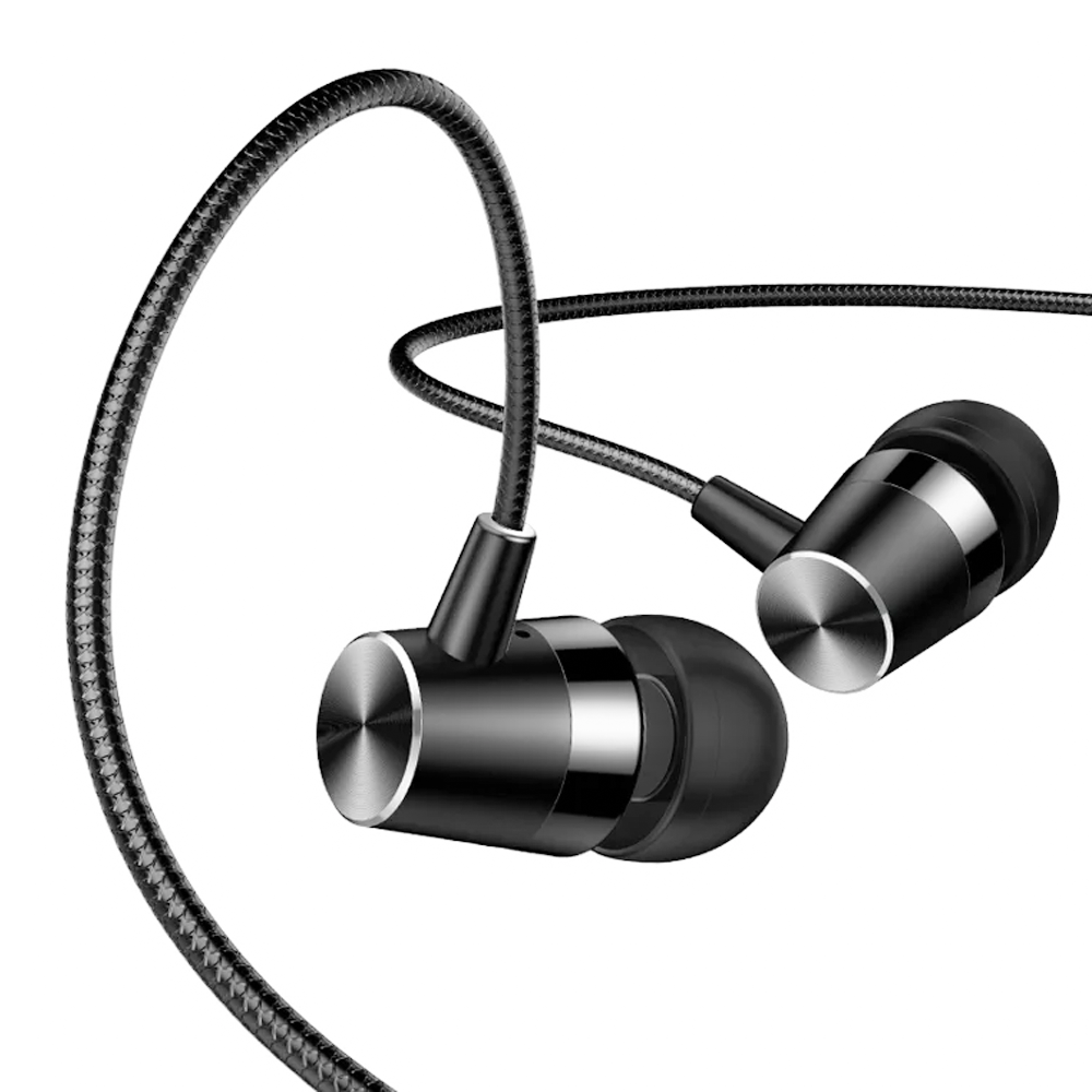 USAMS earphones with microphone EP-42, 3.5mm, 1.2m, black