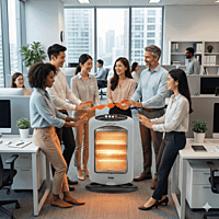 Close-up of the control knobs and power settings on the USHA HH 4003 unit. Close-up of the control knobs and power settings on the USHA HH 4003 unit.