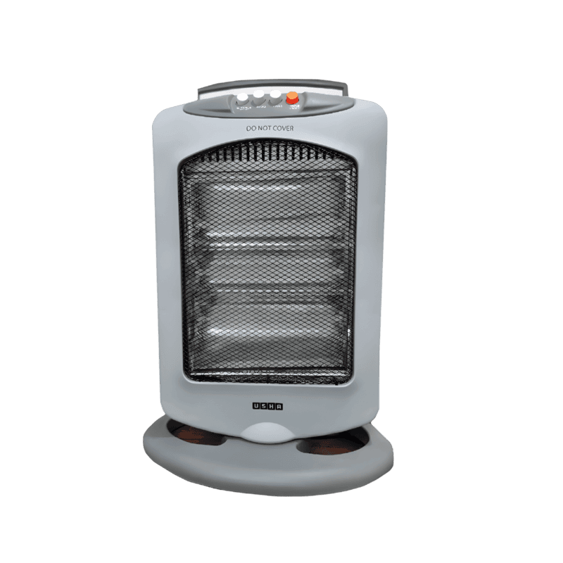 USHA HH 4003 electric halogen room heater standing upright on a floor surface.