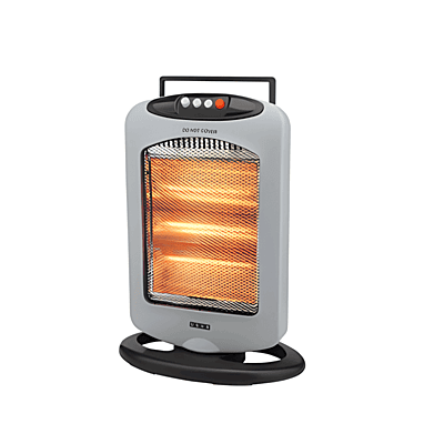 Front view of the USHA Halogen Heater HH 4003 showing three heating tubes and safety grill.
