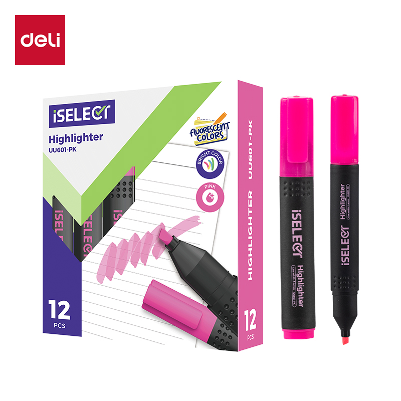 DELI UU601 ISELECT HIGHLIGHTER - PINK