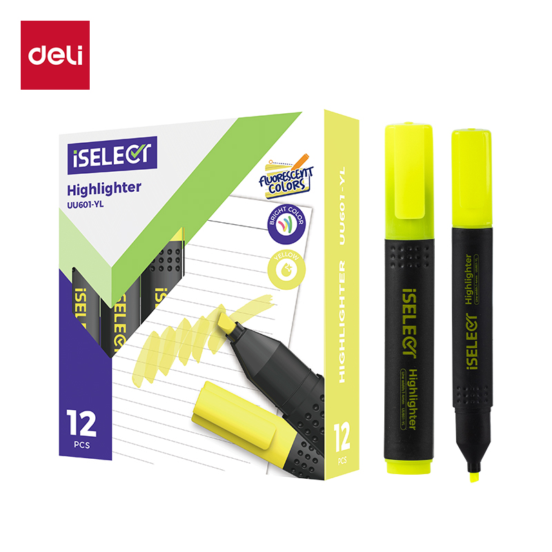 DELI UU601 ISELECT HIGHLIGHTER - YELLOW