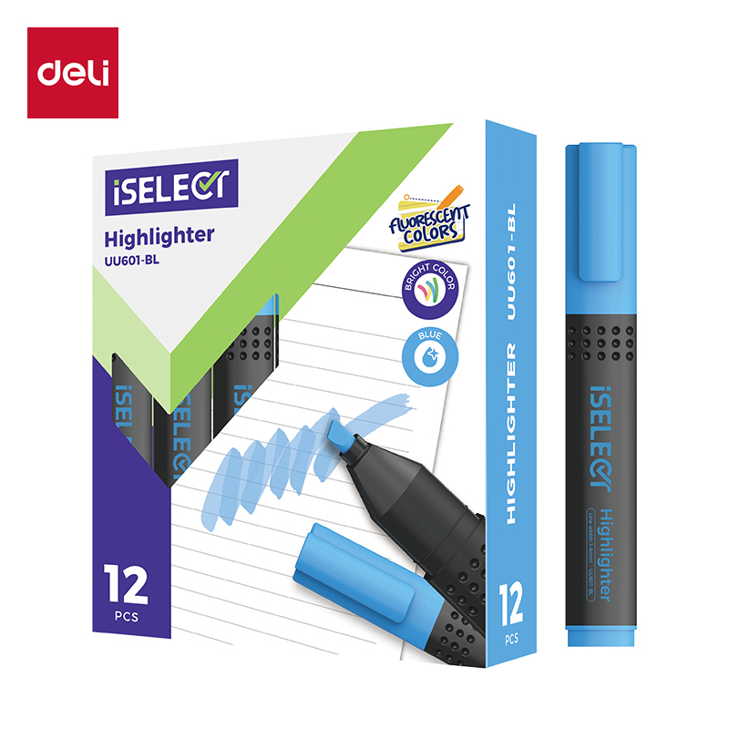 DELI UU601 ISELECT HIGHLIGHTER - BLUE