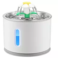 2.4L Stainless Steel Led Light Automatic Dog Cat Pet Drinking Water Feeder Dispenser Fountain
