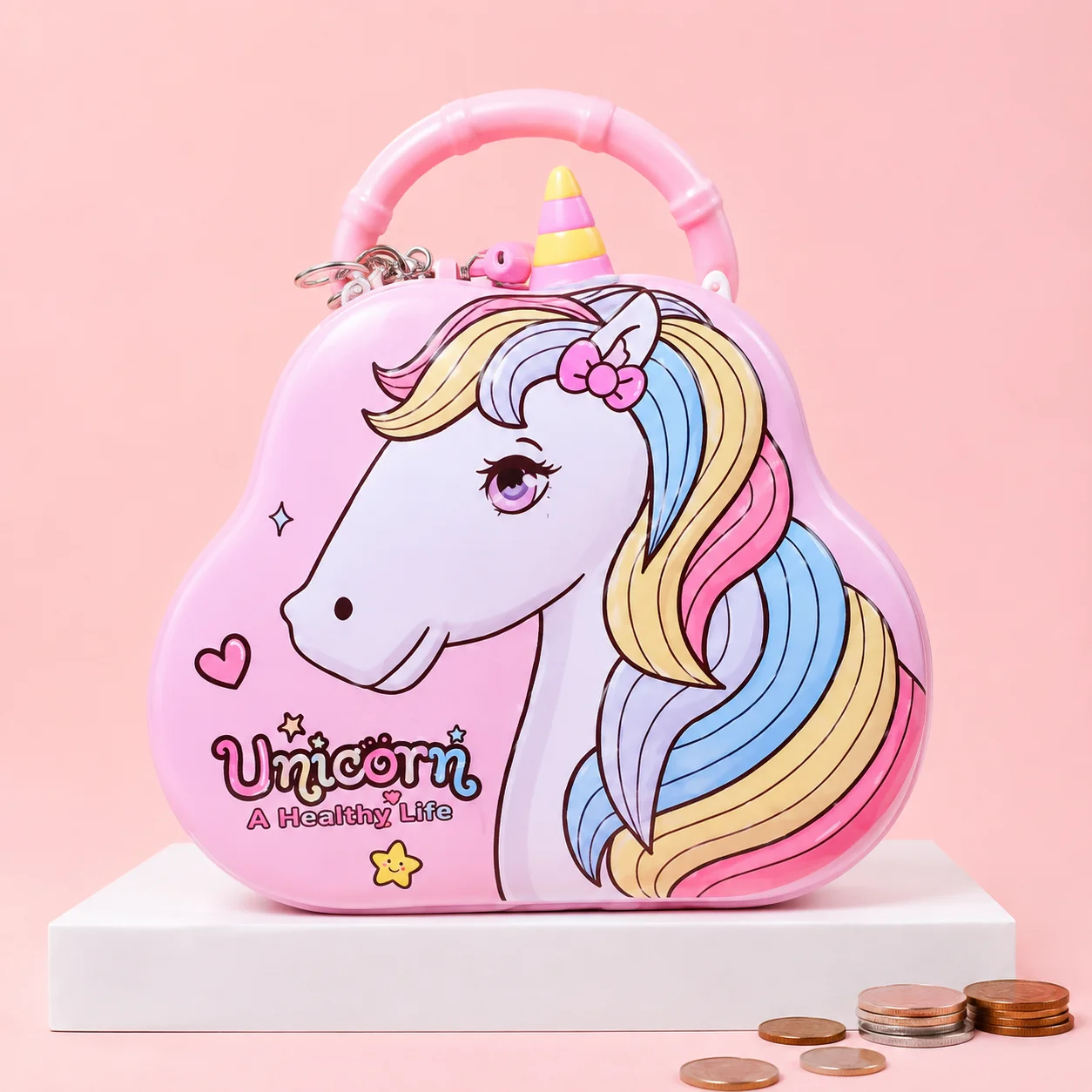 Unicorn Piggy Bank for Kids | Cute Pink Money Saving Box