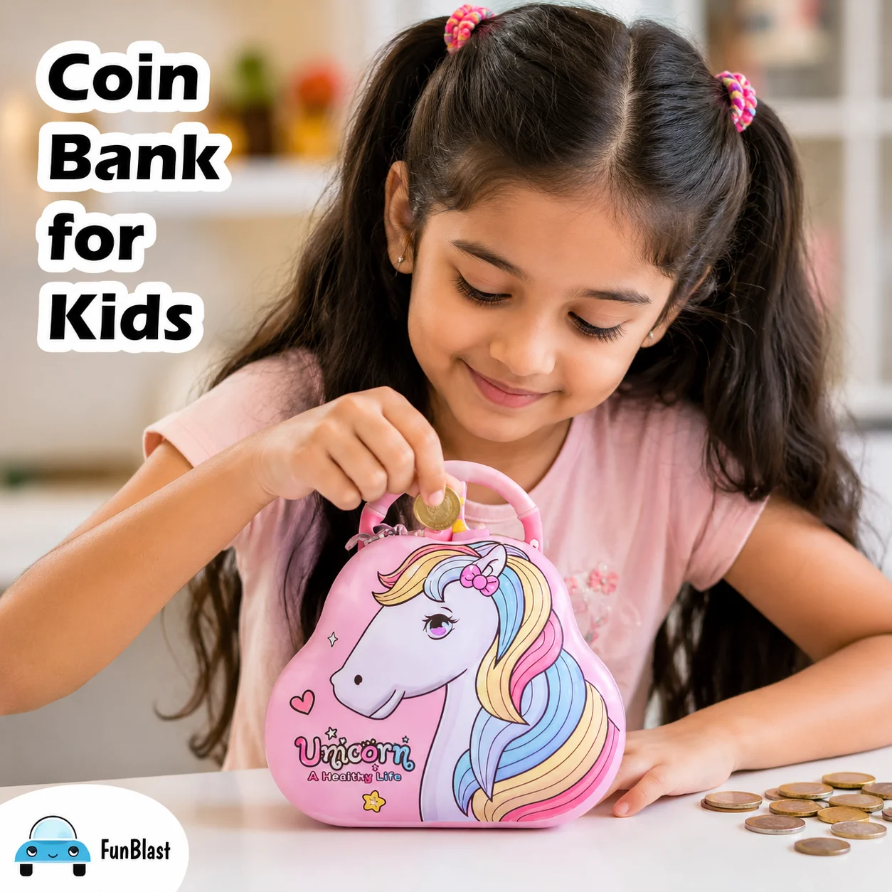 Unicorn Piggy Bank for Kids | Cute Pink Money Saving Box