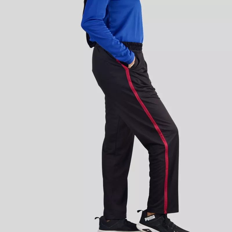 black with red line trouser
