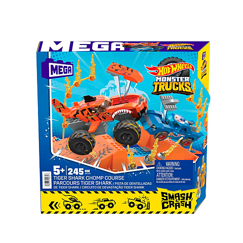 MEGA Hot Wheels Monster Trucks Smash & Crash Tiger Shark Chomp Course