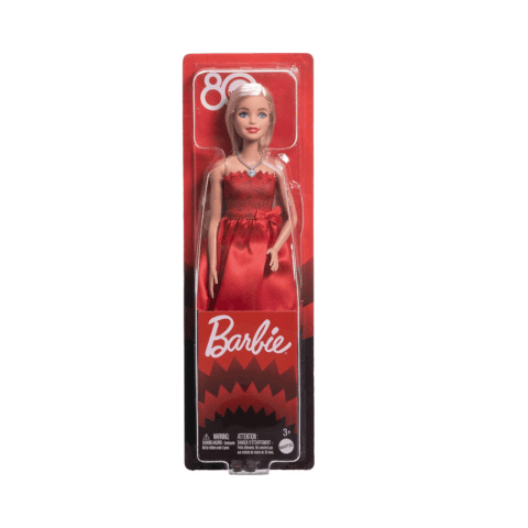 Barbie Mattel 80th Anniversary Ruby-Red Celebration Fashion Doll