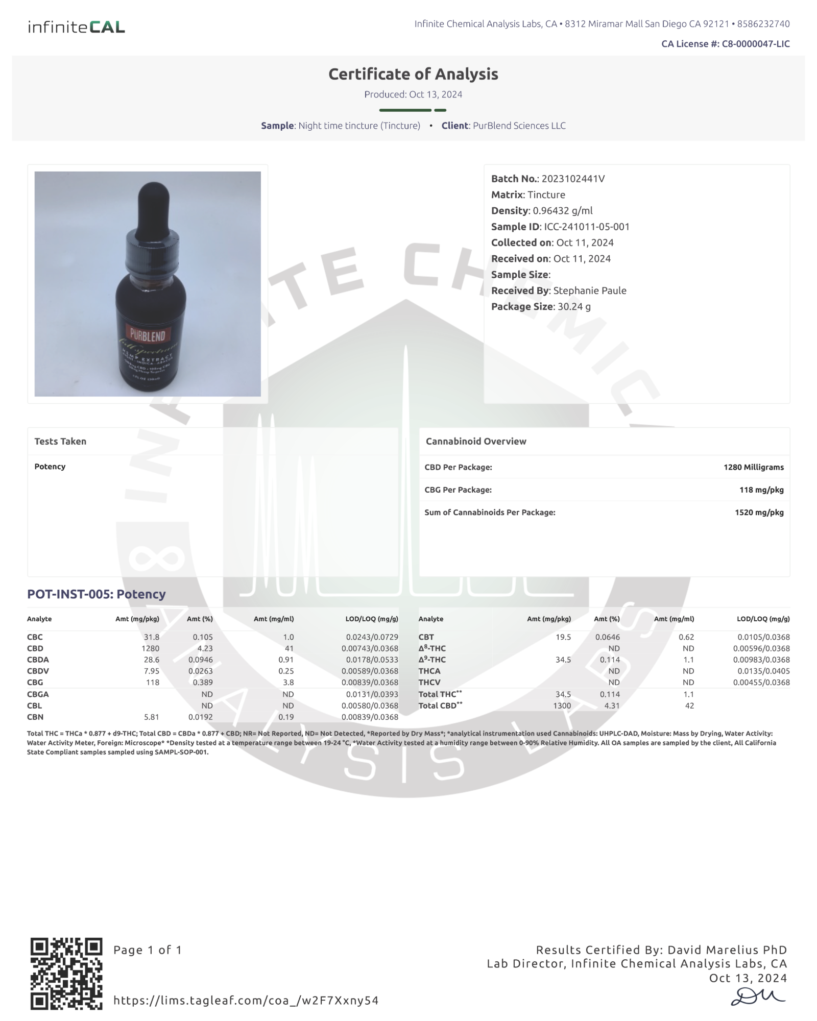 Nighttime Full Spectrum Hemp Oil Extra Strength Formula