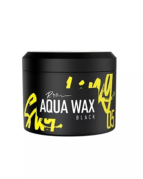 Roqvel Aqua Wax 05 Aqua Black hair wax with strong hold, shine, and masculine scent