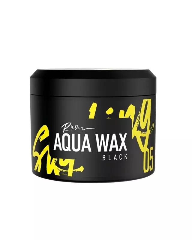 Roqvel Aqua Wax 05 Aqua Black hair wax with strong hold, shine, and masculine scent