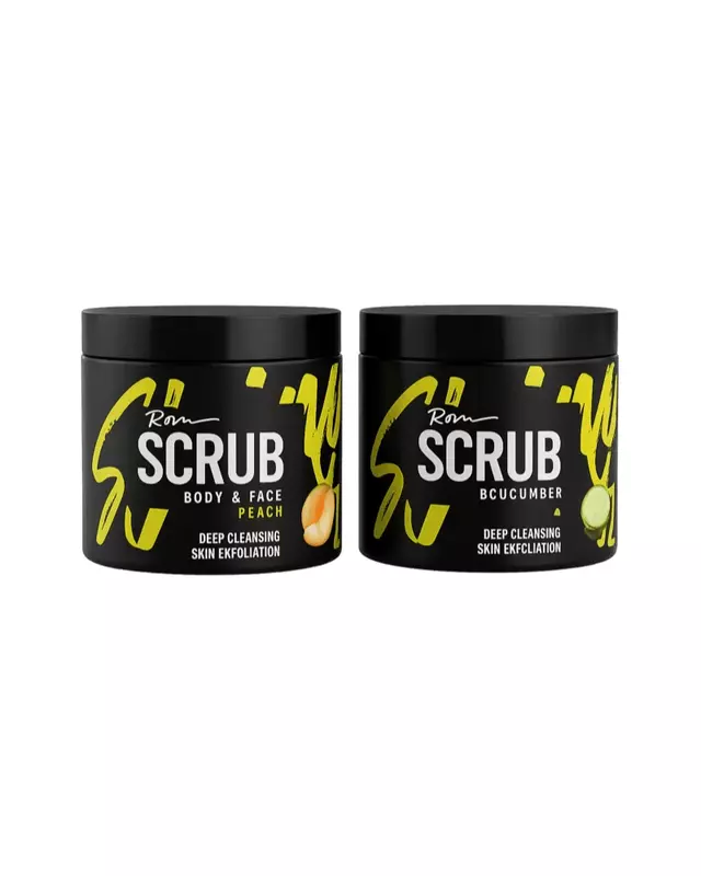 Roqvel Body & Face Scrub with peach and cucumber for gentle exfoliation
