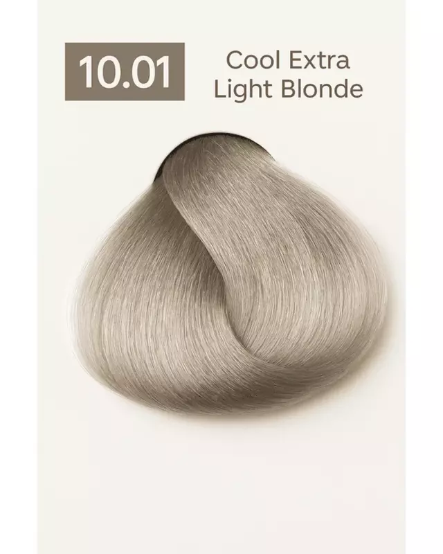 Natural cool ash hair dye shade swatch with neutral gray undertones – professional salon color