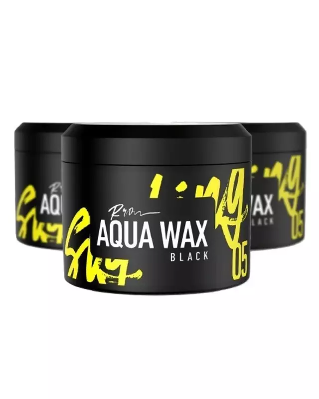 Roqvel Aqua Wax 05 Aqua Black hair wax with strong hold, shine, and masculine scent