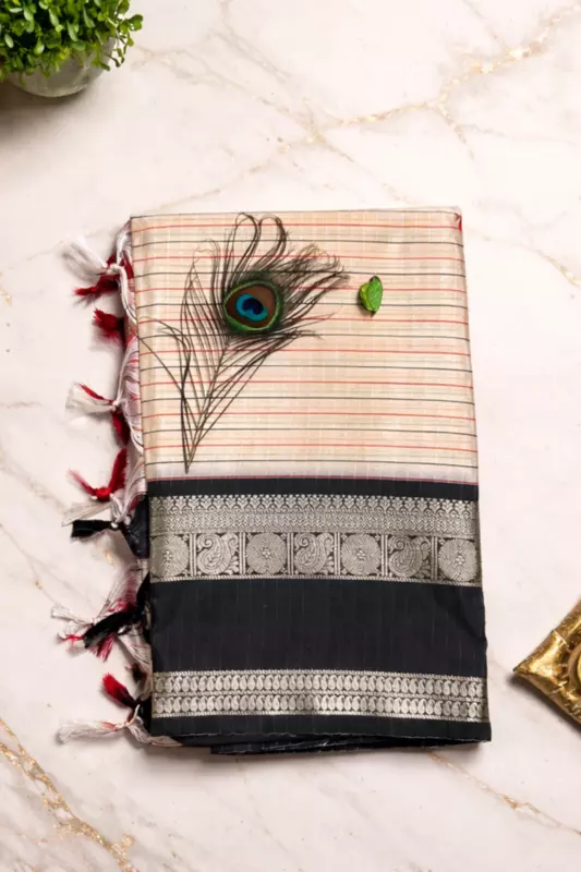 Banarasi silk Ganga jamuna border