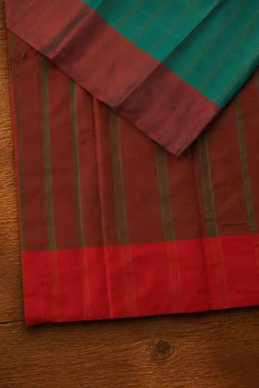 Arani soft silk Green with red