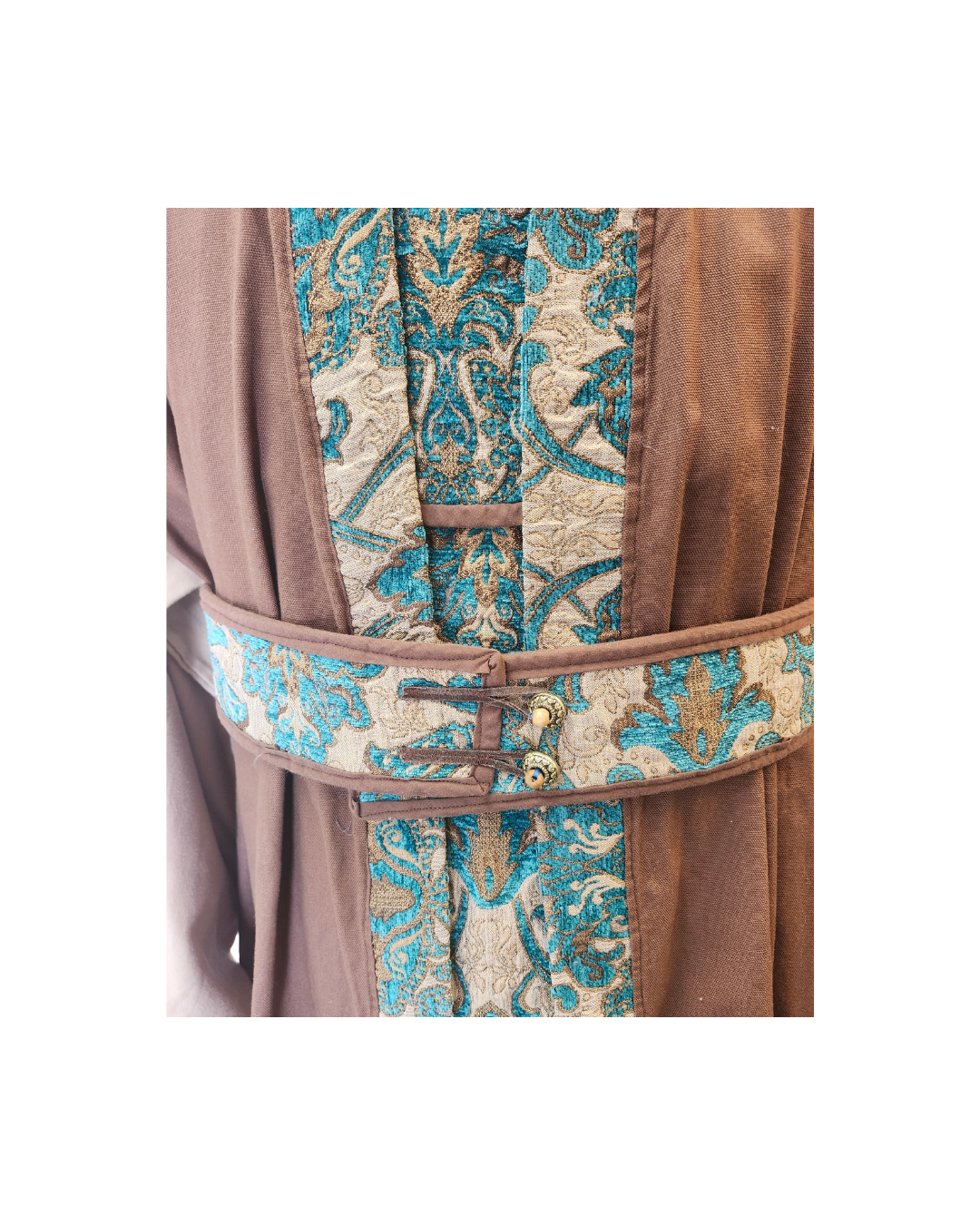 Brown and Teal Men's Robe