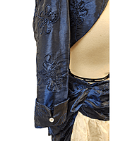 Blue Emroidered Bolero and Skirt Set