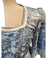 Light Blue Rose Jacquard Satin Dress Set